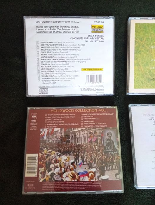 4 Cds Musicas de filmes :Out Of Africa , Doctor Zhivago, The Mission..