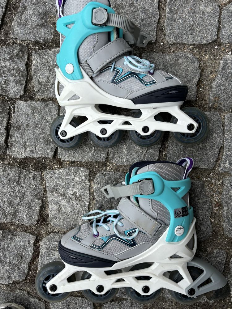 Patins em Linha 32-35 + kit proteção