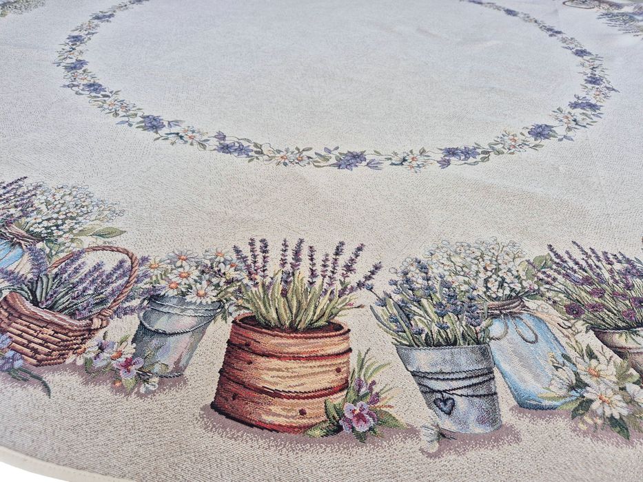 Obrus okrągły średnica 185 cm 1363 Prowansalski