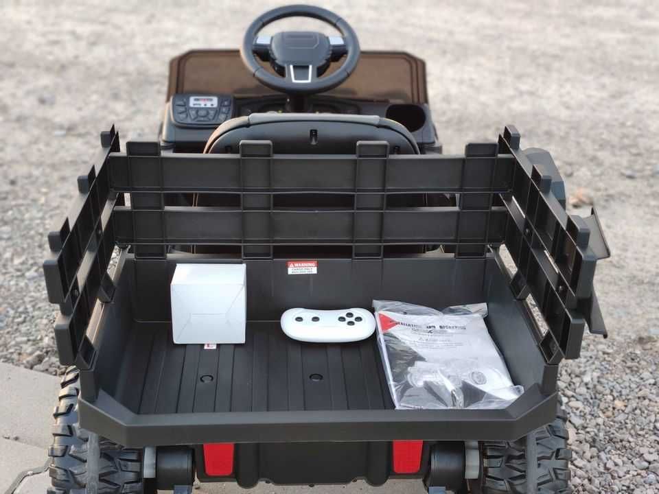 Auto na akumulator traktor z przyczepką dla dzieci BDM0926 czarne
