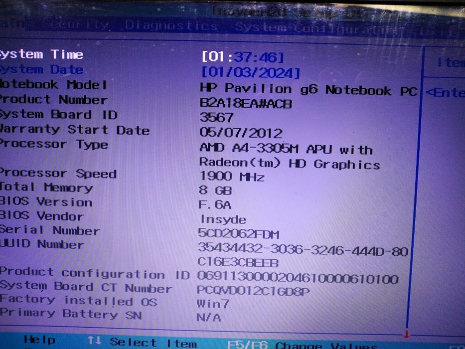 Процессор AMD A4-3300M 2500 MHz Socket FS1 на HP Pavilion g6