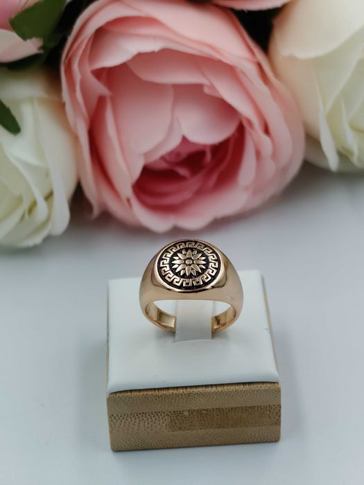 Sygnet męski pozłacany 18k złotem Boho styl rozmiar 9,10,11,12,13,14