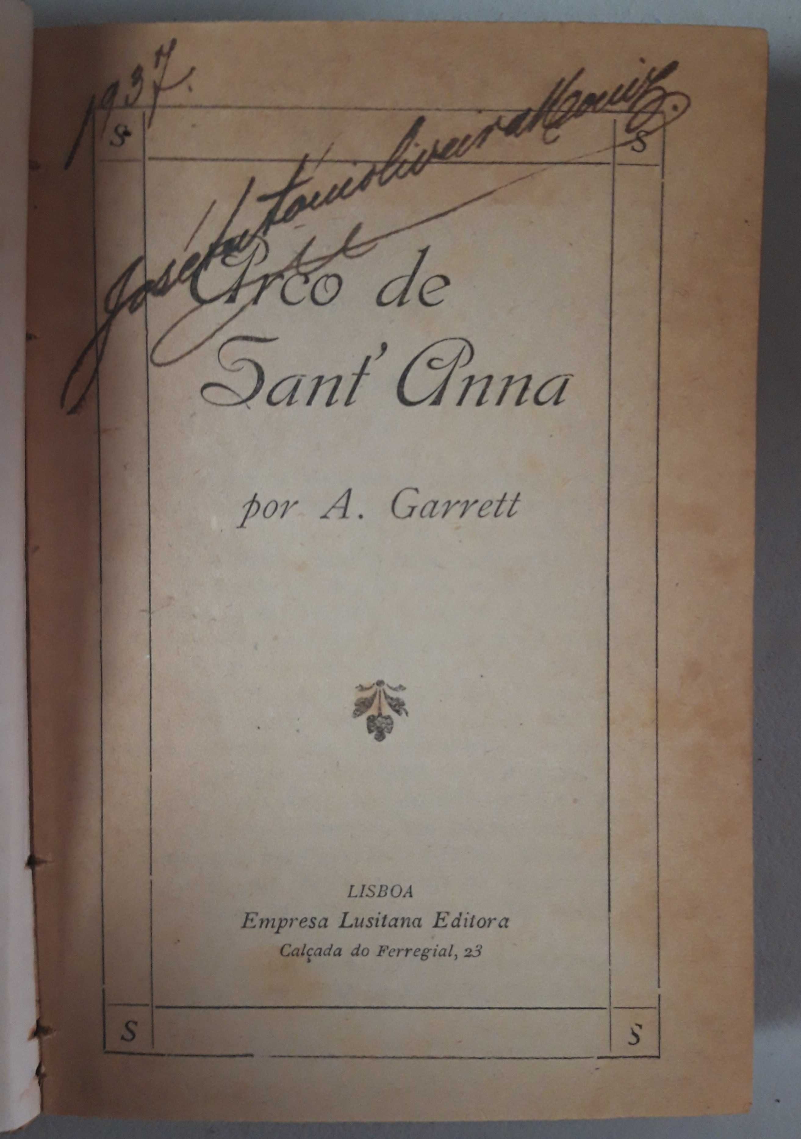 Livro- Ref: CxC - Almeida Garrett - O Arco de Sant'Ana
