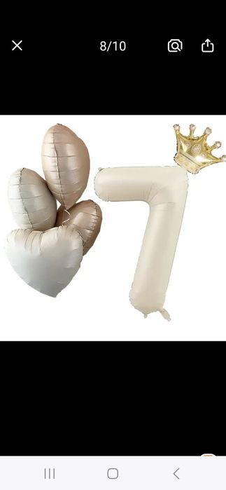Komplet 6 balonów urodzinowych na hel 7 lat