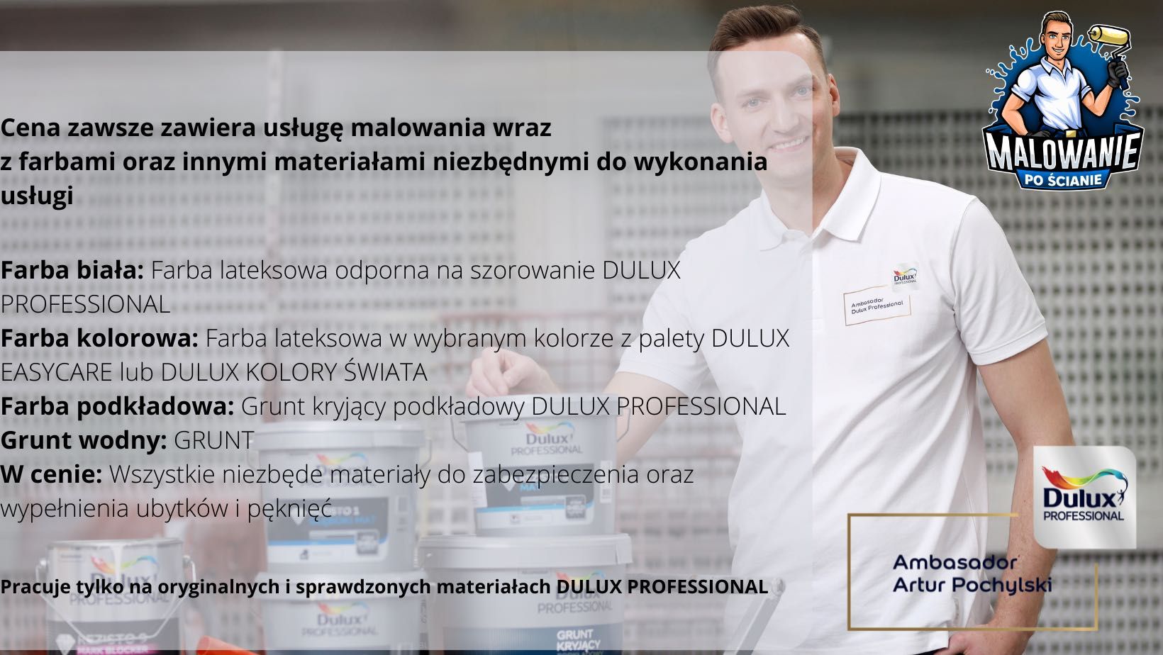 MALOWANIE mieszkania pokoju sufitu ścian MALARZ mieszkan dulux