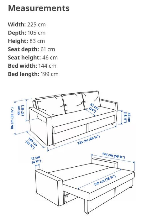 Sofá-cama FRIHETEN cinzento