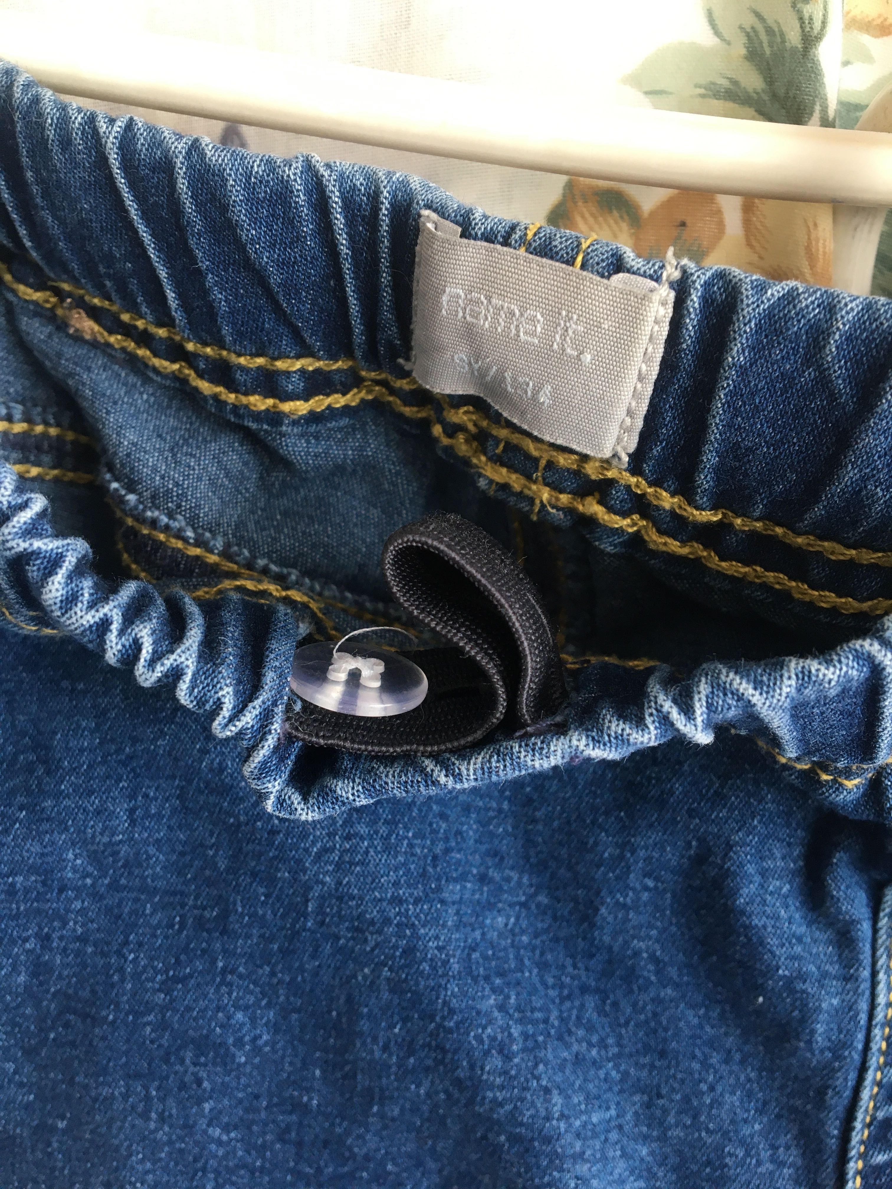 Name it, 134/140, tregginsy jeans elastyczne, pas regulowany