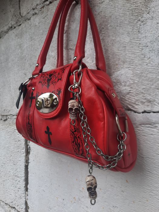 Червона готична маленька сумочка y2k на Гелловін (ручна робота)