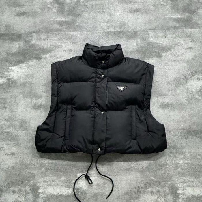 Жіноча куртка-трансформер пуховик чорна Prada S