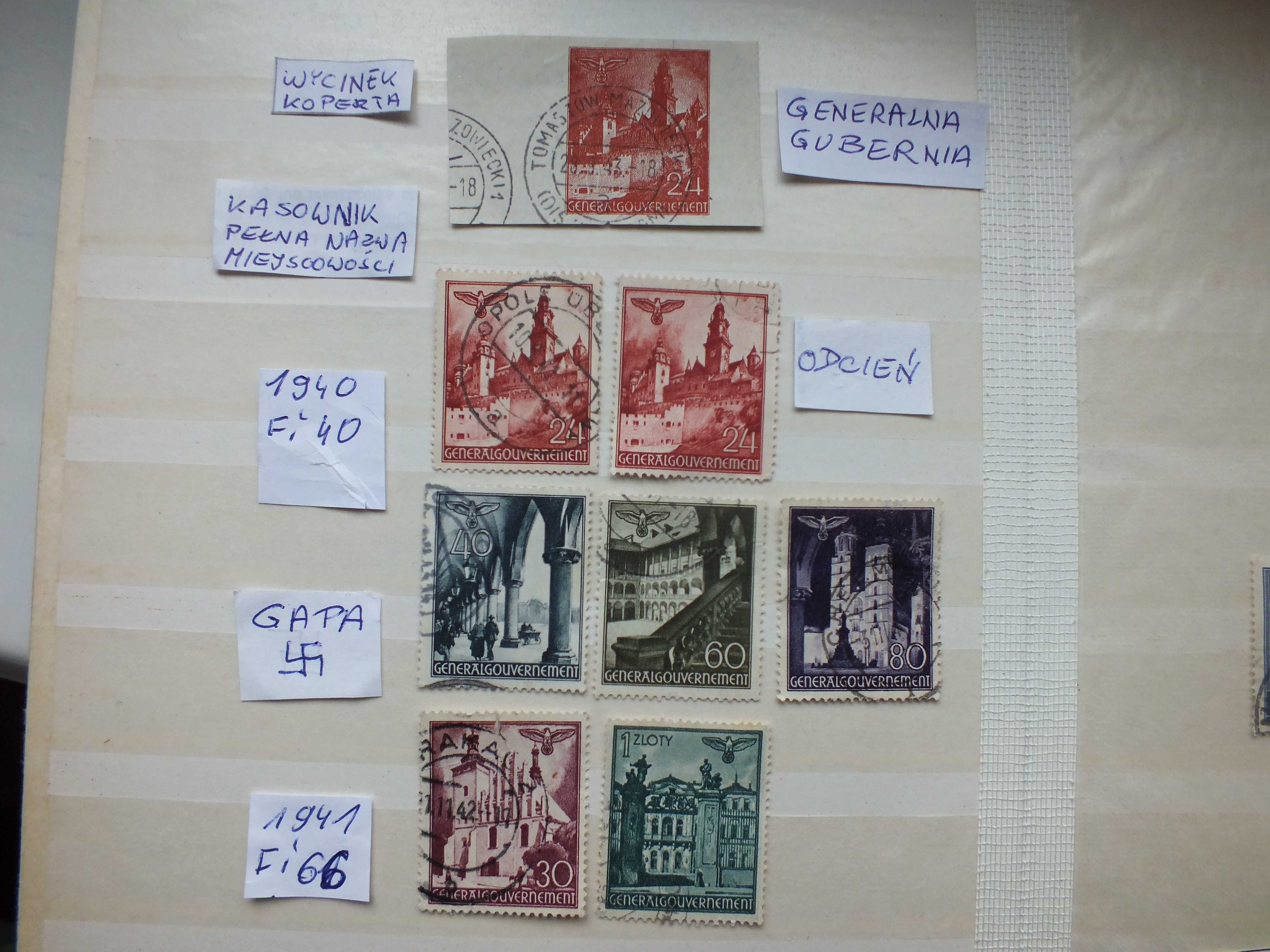 8szt. znaczki GG Niemcy 1940/1941r. KRAKÓW Swastyka, Gapa Rzesza PMW