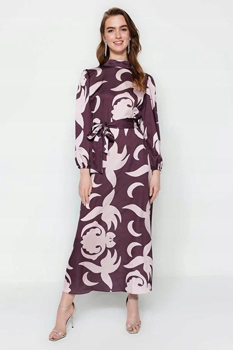 Trendyol 36 S Sukienka Satynowa Wzorzysta H13568