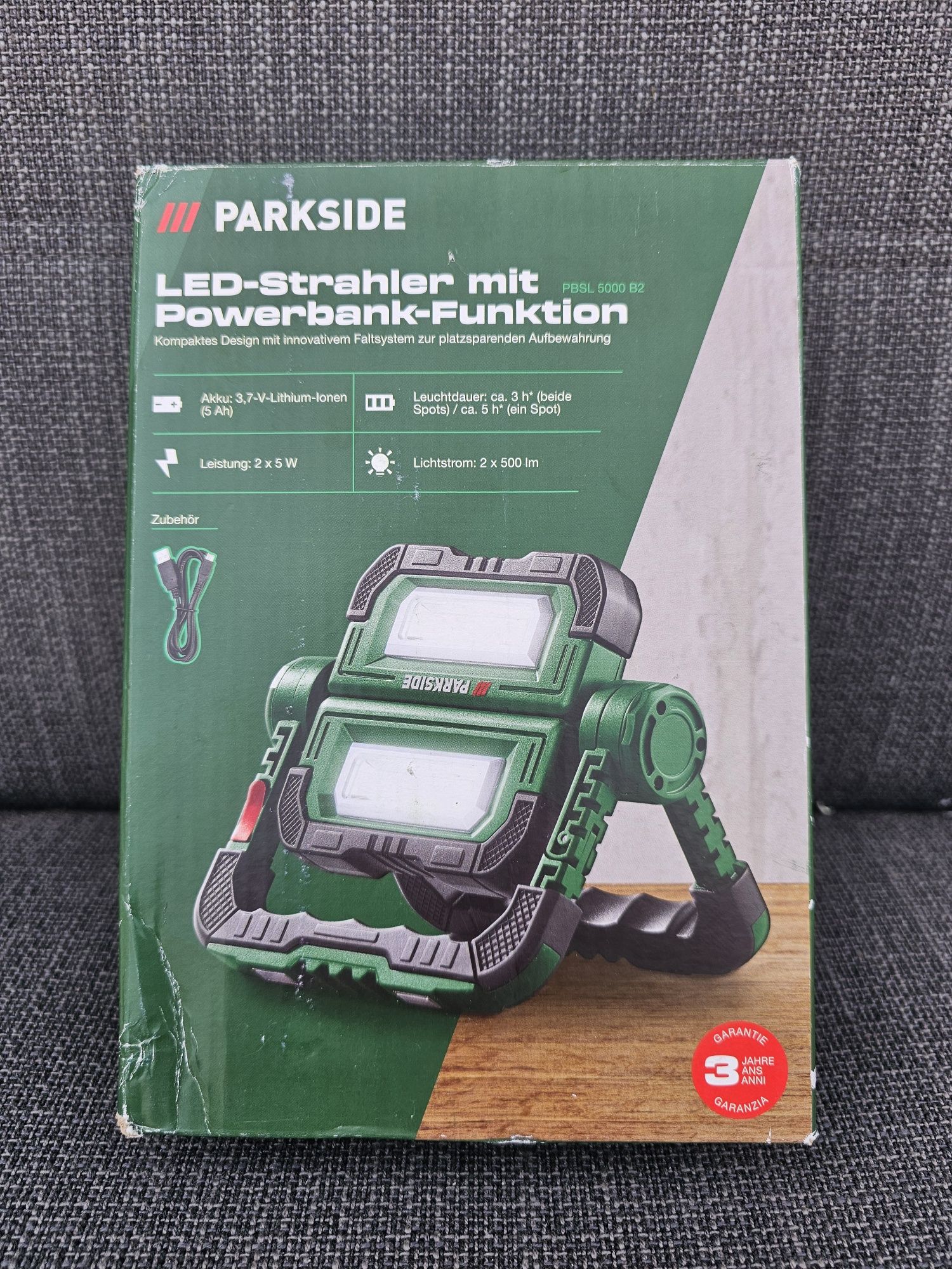 Parkside Led-Strahler mit Powerbank-Funktion