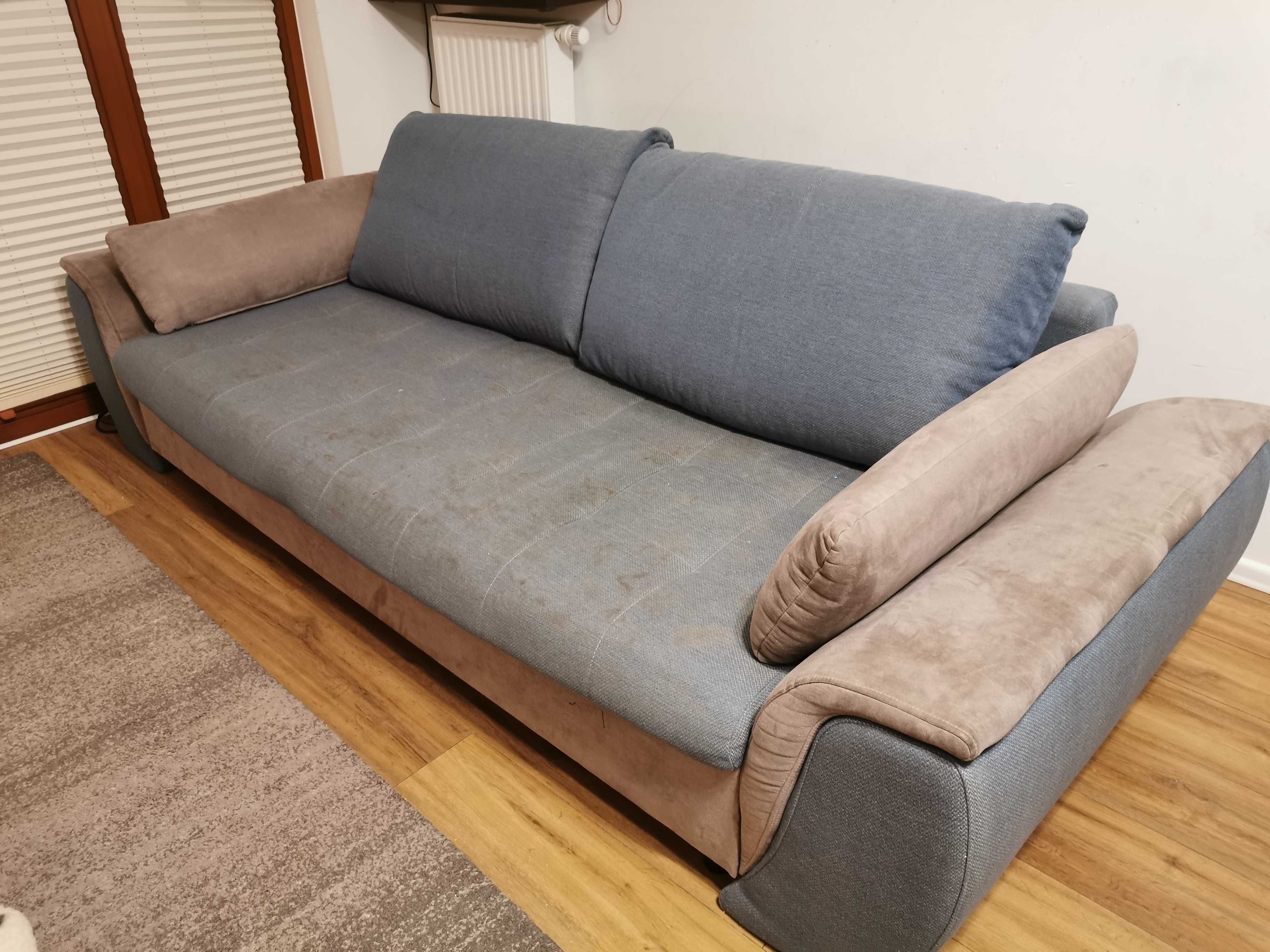 Kanapa sofa 3-osobowa (niebiesko-szara)