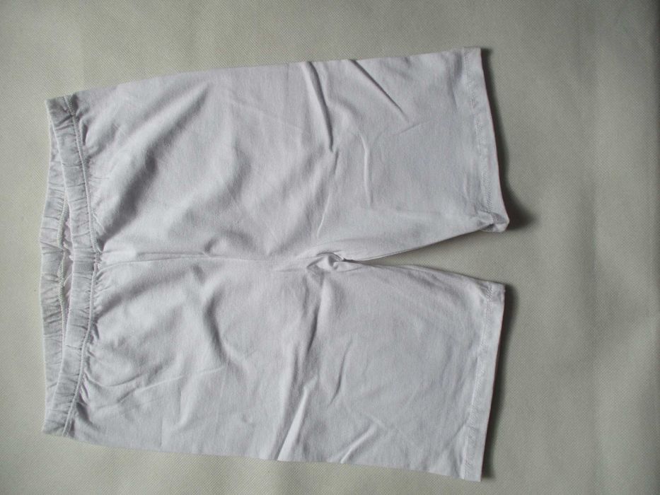 Kolarki krótkie legginsy getry do kolan bawełniane białe M