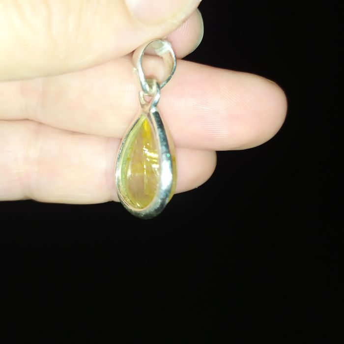 Pendente quartzo rutilado prata