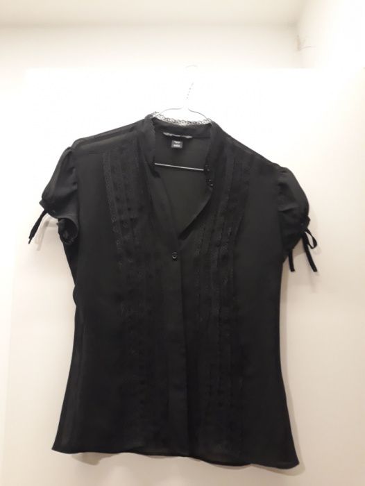 Dwie letnie czarne bluzki H&M, krótki rękaw