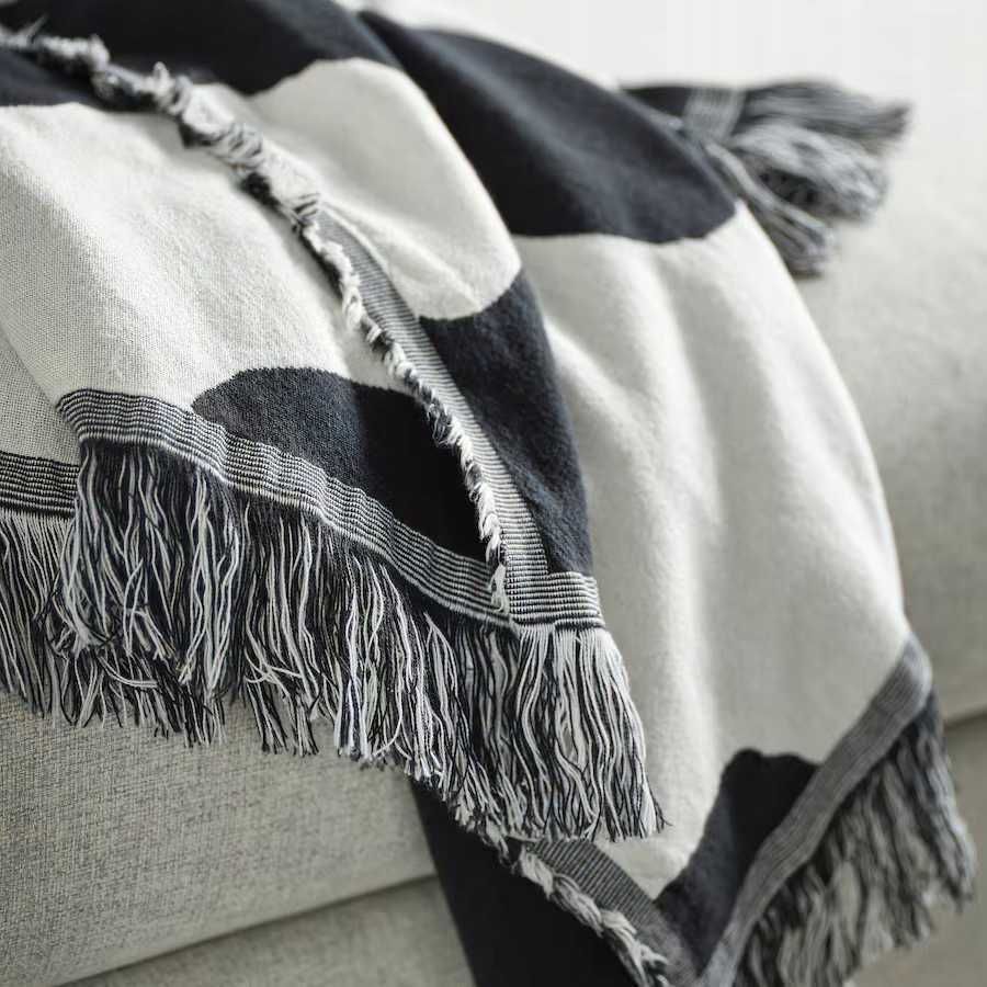 Koc pled narzuta IKEA - 100% bawełna - nowy - fajny wzór