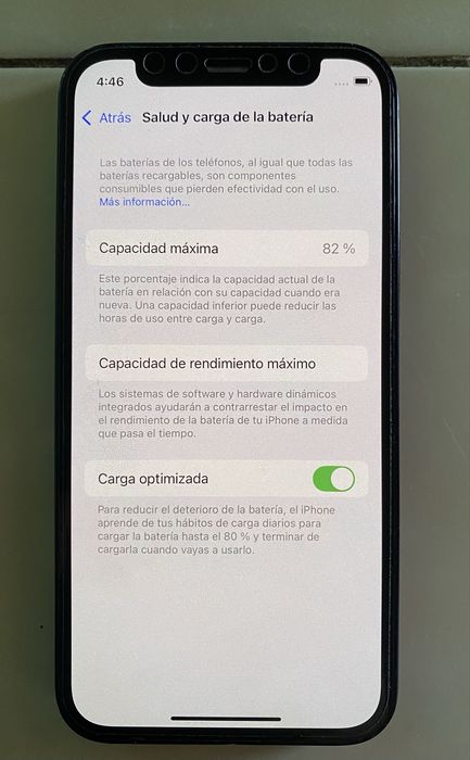Iphone 12 mini 64% bateria 82%