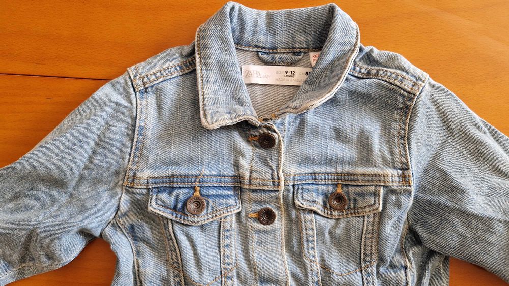 Casaco de Menina em ganga Tamanho 9/12 Meses - ZARA