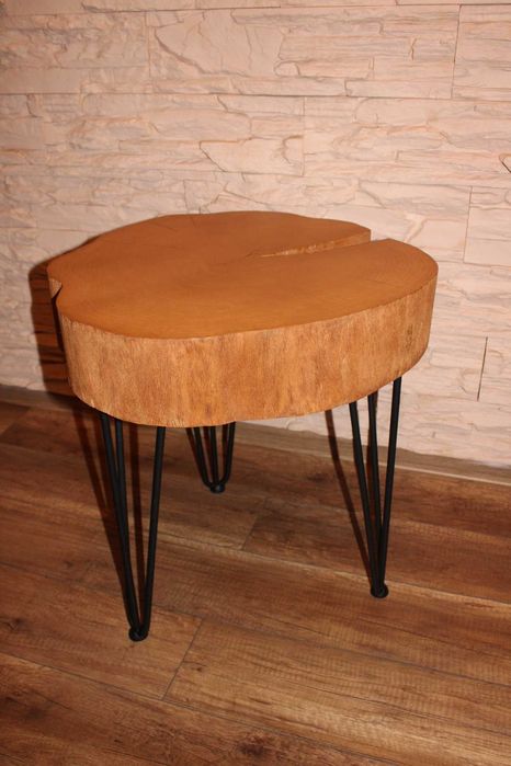 OKAZJA !Solidny stolik kawowy,nocny,51 cm,buk,loft