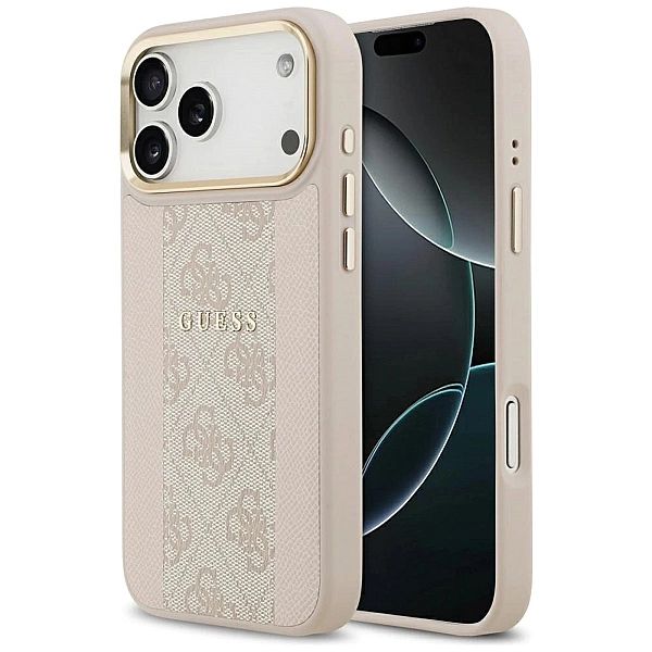 Etui Guess 4G Stripe MagSafe na iPhone 17 Pro Max - różowe