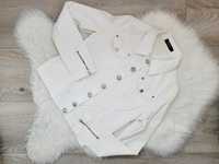Biała, dżinsowa, bawełniana kurtka, Krisp, 42 (XL małe)