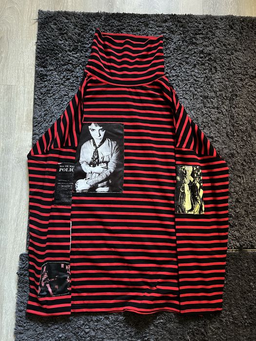 Raf simons red patch riot turtleneck лонг светр кофта