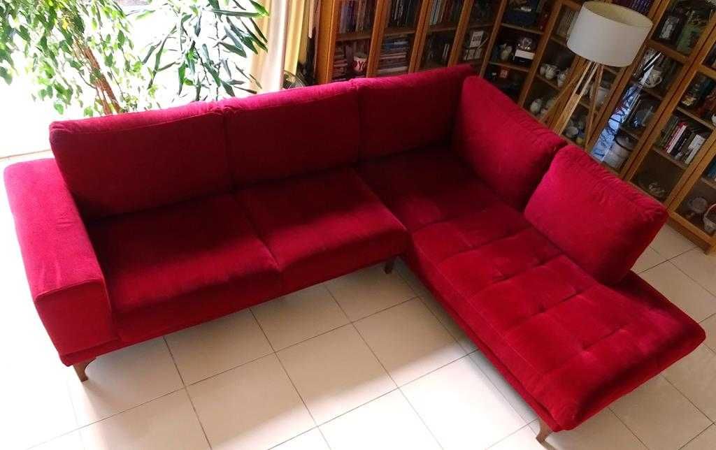 Luksusowy narożnik WESTERN HOME w kolorze RED Cherry - jak NOWY