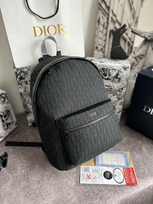 Рюкзак Dior, сумка Dior, текстильний рюкзак диор з шкіряними вставками