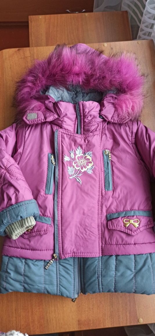 Зимний комбинезон для девочки, теплая курточка