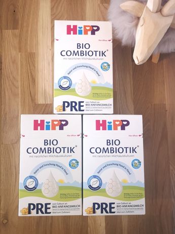 3 opakowania mleko modyfikowane Hipp PRE Bio Combiotik 3 x 600 g