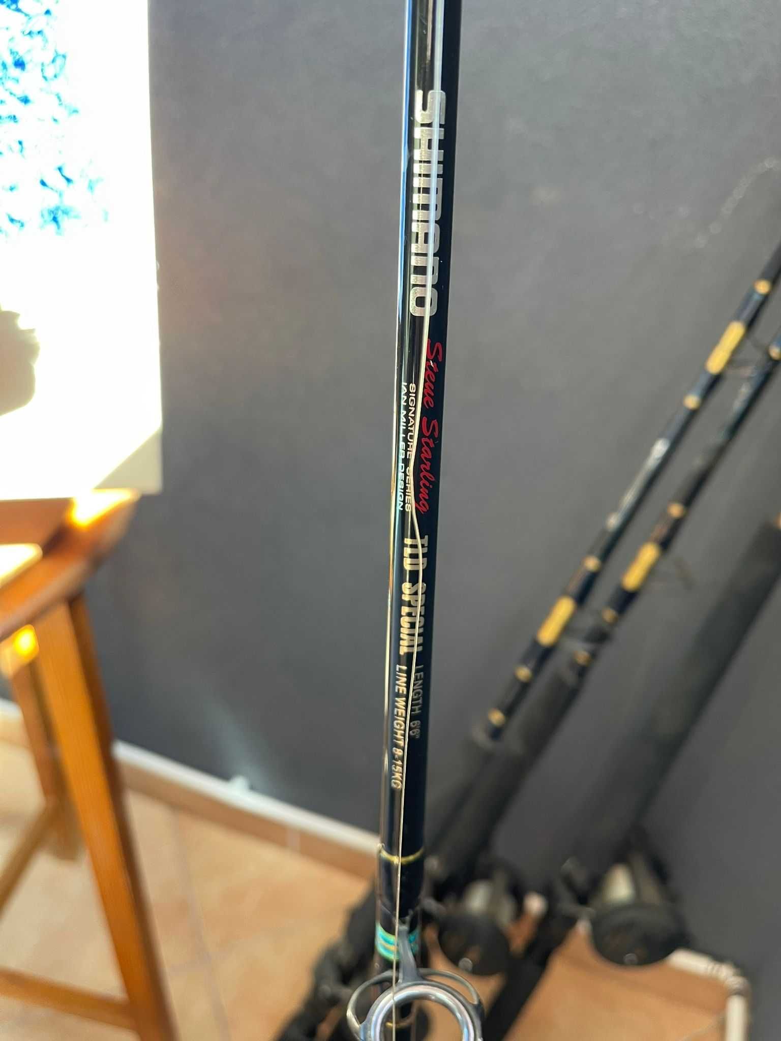 Varas de pesca semi-nova shimano