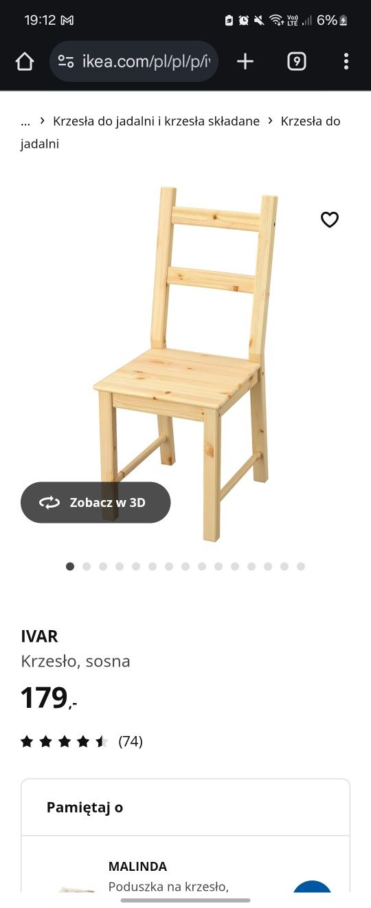 Ivar Ikea krzesła