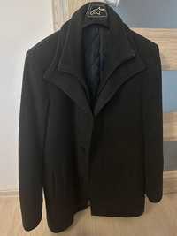 Czarny męski płaszcz XL