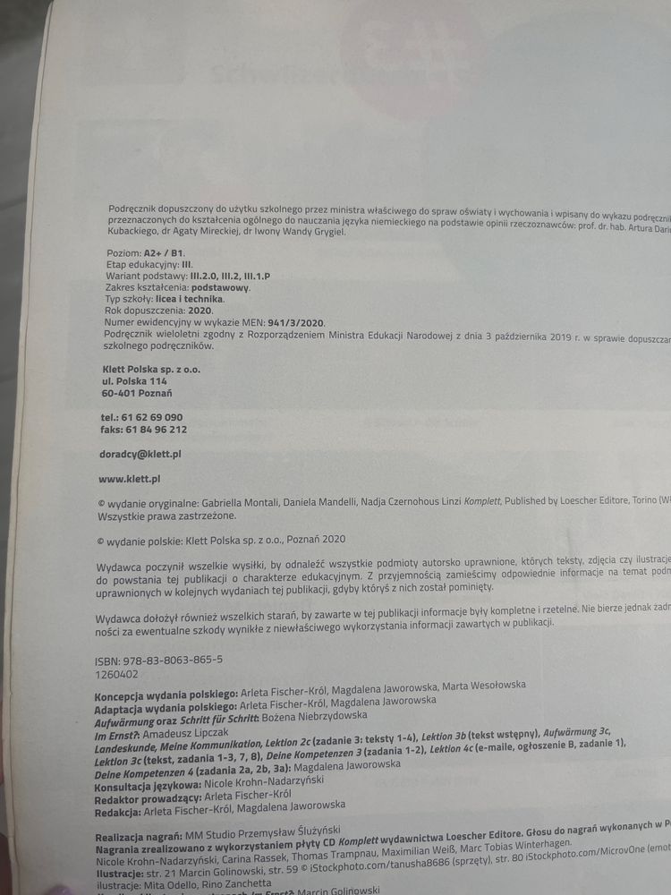 komplett plus 3 niemiecki podrecznik+ cwiczenia