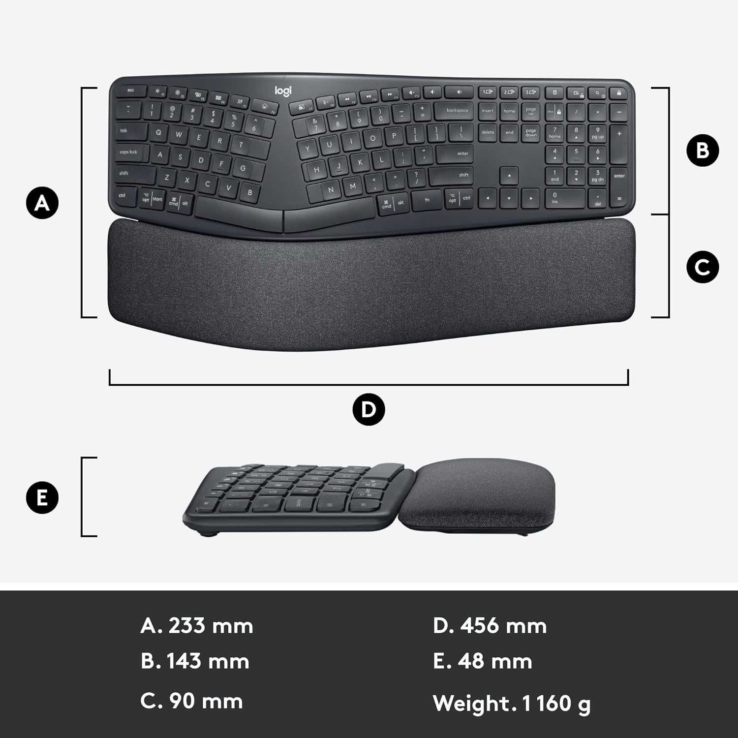 Logitech ERGO K860 бездротова ергономічна QWERTZ-клавіатура  Bluetooth