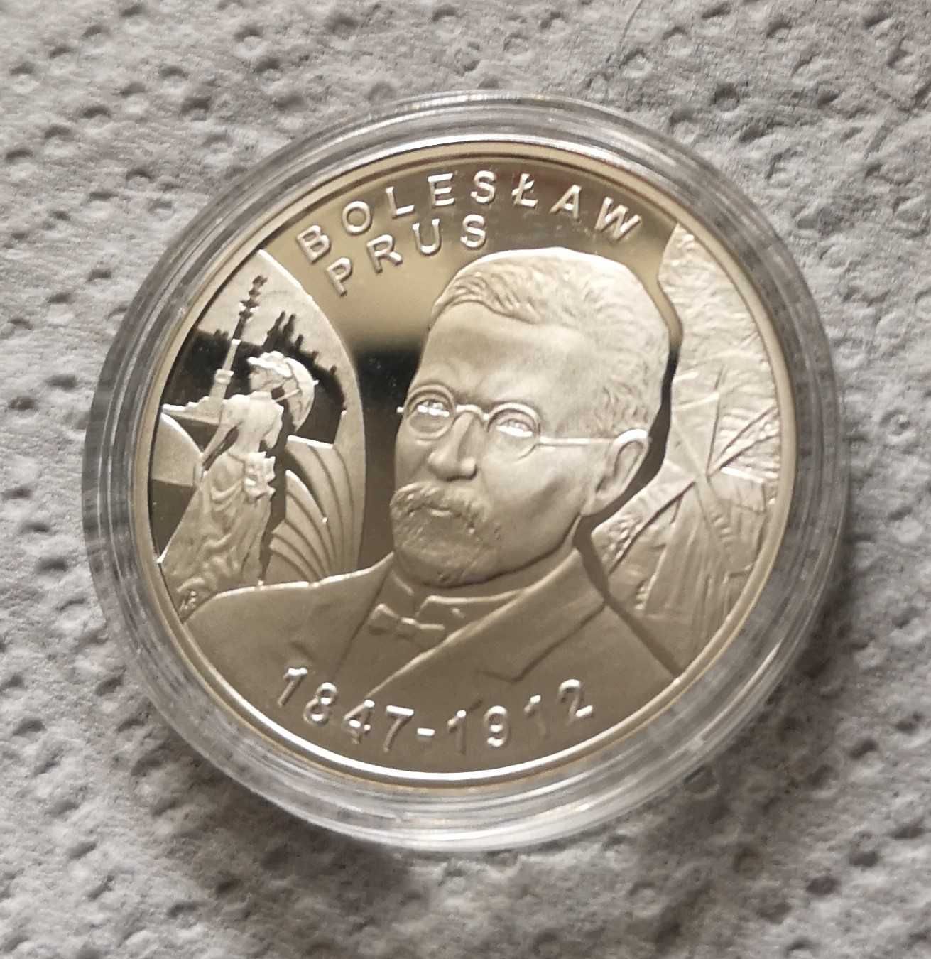 Moneta kolekcjonerska 10 zł 2012 r. Bolesław Prus plus blister