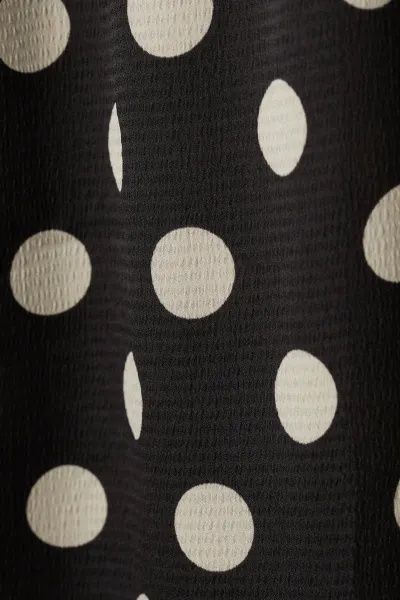 H&M XL czarna luźna NOWA długa sukienka w kremowe kropki midi maxi