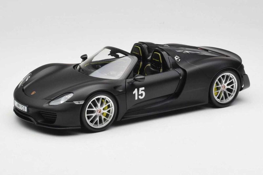 Porsche 918 Spyder + 1/18 + Black + MINICHAMPS + Portes Grátis