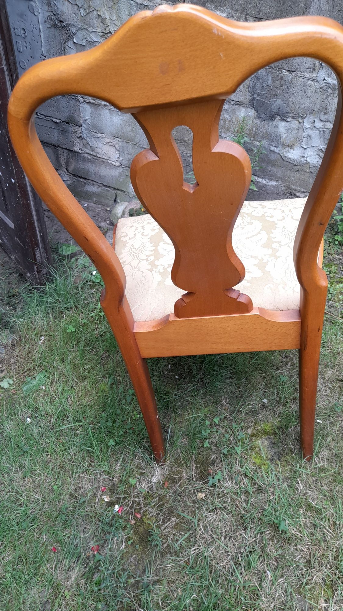 Komplet 4 starych krzeseł drewnianych bukowych antyk