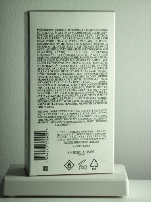 Aqua di Gio Giorgio Armani Eau de Parfum 125ml Recarregável Selado