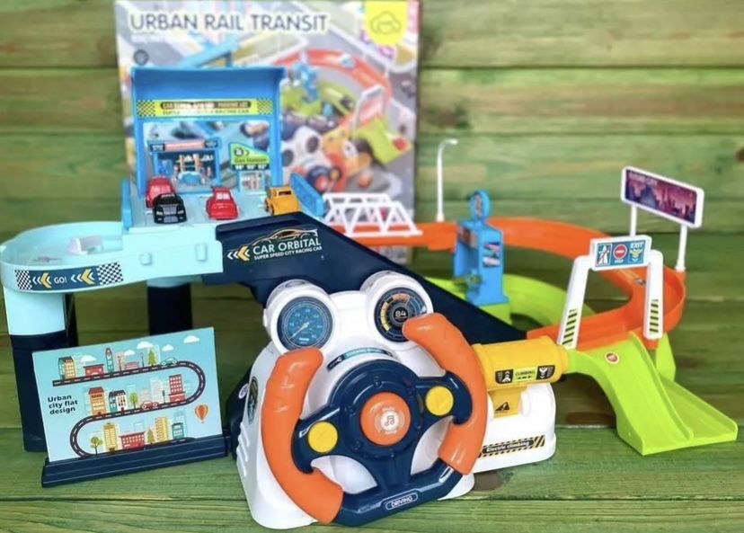 Хіт! Дитячий трек парковка з кермом автотрек Urban Rail гараж паркинг