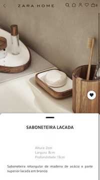 Saboneteira Lacada Zara Home NOVO