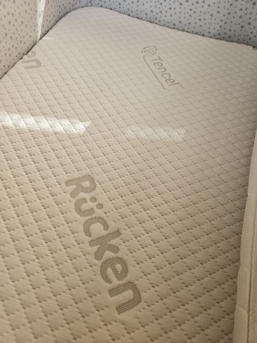 Chicco next to me beżowe beż  dostawka łóżeczko materac Rucken