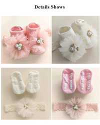 Пинетки носочки для малышей новорожденных повязка повязочка пінетки