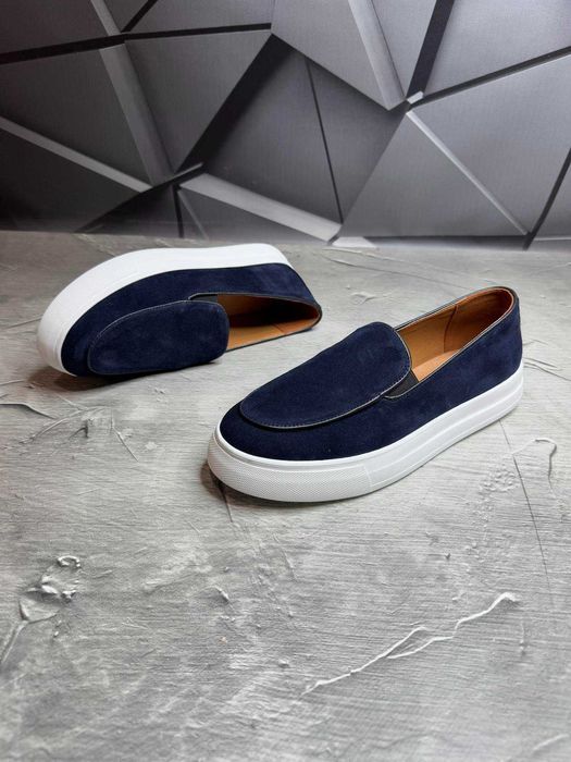 Чоловічі Туфлі Лофери (Шкіра та замша) 40-45 Без предоплати