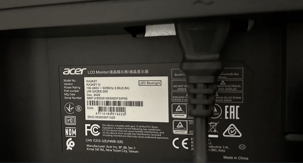 Monitor acer LCD utilizado 1 dia como novo
