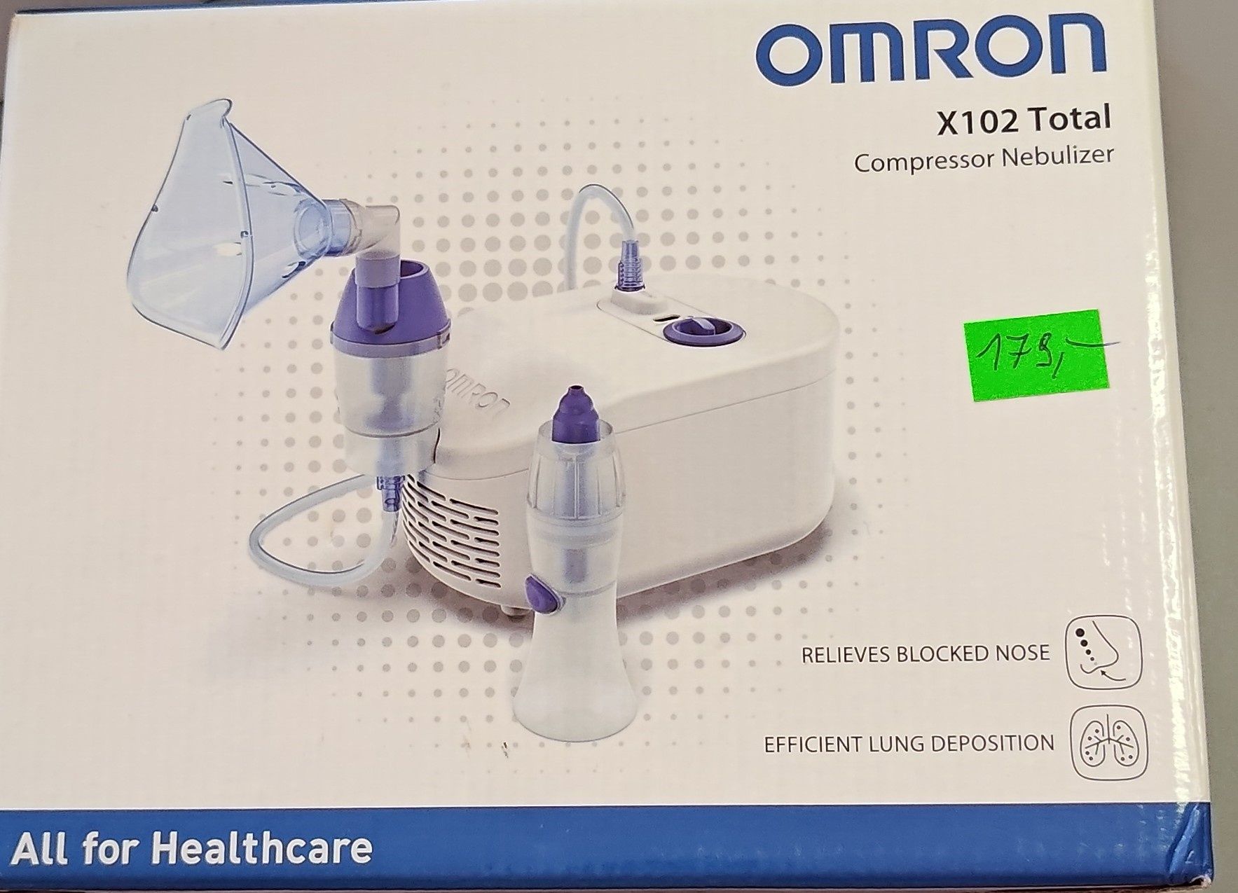 Omron X102 Total 2-w-1 nebulizator z natryskiem do nosa