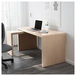 Secretária MALM c/painel extraível 151x65 cm - Cor Bege