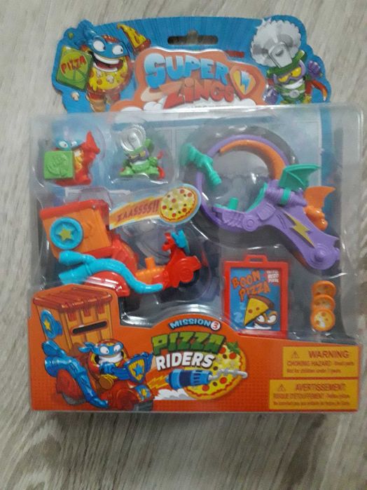 SUPER ZINGS S 3 pizza riders 2 figurki 2 pojazdy